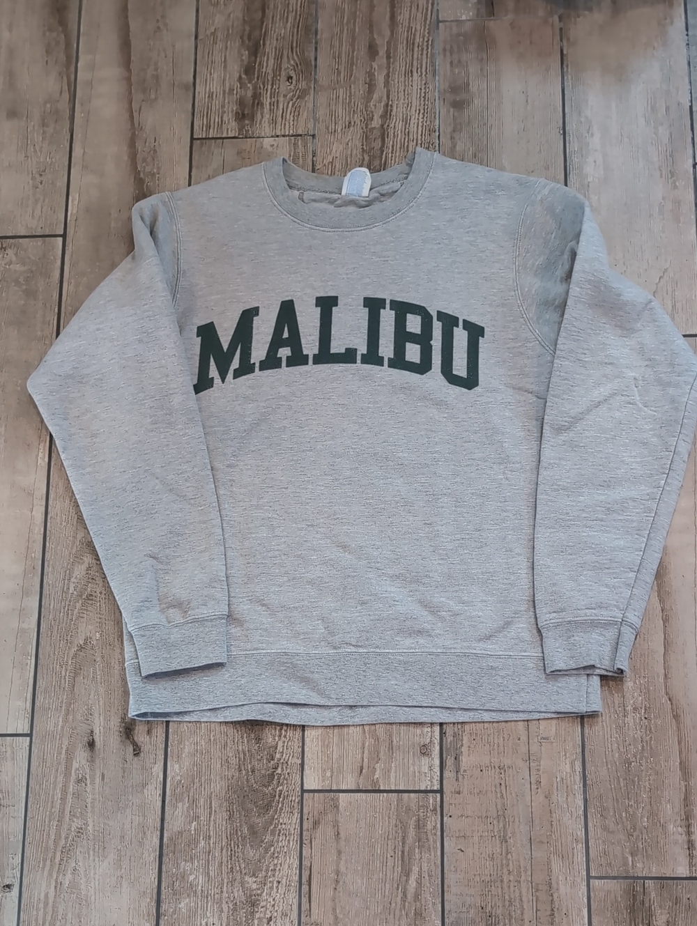 Custom Malibu Grey Crewneck Sweatshirt